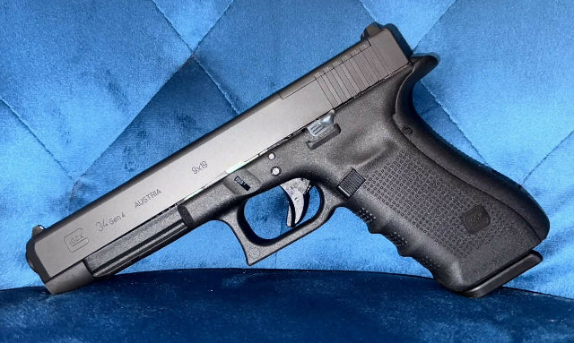Glock 34 Gen 4 MOS for sale comes with Glock case, 2 Mags, Glock cleaning kit and grip extensions