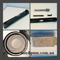Complete aftermarket slide set for Glock 34 Slip on and Go -Brownells Slide Window cut -Lone wolf Stainless barrel -Zev Guide Rod and spring -Tarren tactical si