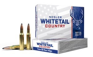 NOSLER
NWA40115
WHITETAIL COUNTRY 
7MM-08, 140GR, SP
AMMUNITION

SPECIAL 
$59.90 /PER 20
$269.55 /PER 100
$495 /PER 200