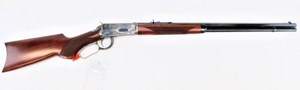 CIMARRON
1894 DELUXE
30-30
8 SHOT
26" OCTAGONAL BARREL
DELUXE CHECKERED WALNUT STOCK & FOREND
CURVED LEVER
COLOR CASE FINISHED RECEIVER 

NEW $2790