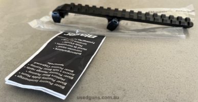 As new condition genuine Blaser QD picatinny rail saddle mount. Mounted but never used. Have 2 and only need one. More versatile than traditional Blaser saddle 