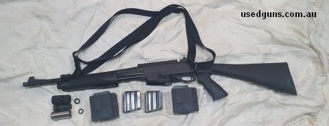 Remington 7615 Police chambered in .223 Rem. Comes with x2 10 round steel magazines, x2 Blade-Tech Kydex AR magazine pouches, pistol grip stock, GG&G tactical s