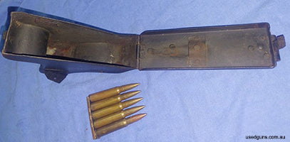 Military Collectible. Inert free from explosives. Very Rare WW1 German Maxim MG08 Machine Gun Lock transit Tin for Sled mount. The " lock " being the bolt for t