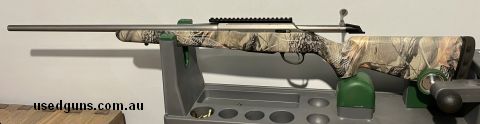 Tikka T3 Lite Stainless Camo in 30-06. Comes with Tikka 3 shot and 5 shot magazines, fitted with pic rail, AirTech LimbSaver recoil pad, M-carbo lightened trigg