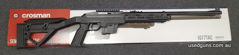 New model Crossman 1077 Tactical Semi Auto air rifle. In stock at an introductory price. Semi Auto but still Cat A. Heaps of fun. 12 shot magazine. $65 freight 