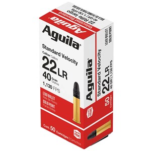 AGUILA
1B220332
STANDARD VELOCITY
22LR, 40GR, LRN
1130 FPS
AMMUNITION

SPECIAL
$5.95 /PER 50
$59.50 /PER 500
$220 /PER 2000
$550 /PER 5000