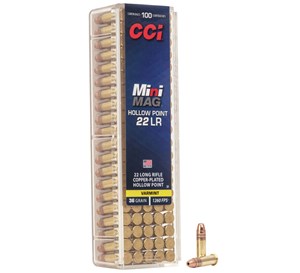 CCI
C31
MINI MAG
22LR, 36GR, HOLLOW POINT
HIGH VELOCITY
AMMUNITION
1260FPS

SPECIAL
$16.90 /PER 100
$84.50 /PER 500
$825 /PER 5000