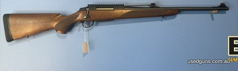 Tikka T3x Battue 9.3x62 in excellent condition. Timber stock, open sights + Picatinny rail. Comes with a 3 round magazine 20'' barrel.