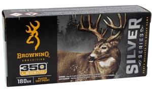 BROWNING
B192603501 
SILVER SERIES
350 LEGEND, 180GR, PSP
AMMUNITION

$49.90 /PER 20
$224.55 /PER 100
$409 /PER 200