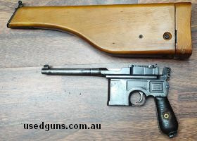 MAUSER C96 broomhandle with holster stock, some bluing worn and pitting expected for its age has Chinese markings engraved on side. More photos available. (WAFF