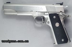 Colt .45 MkIV Series 80 Gold Cup National Match with full length guide rod. Nearly as new - in excellent condition overall. Has only some very minor cosmetic bl