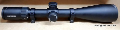Nightforce SHV 4-14x56 MOAR illuminated reticle. 30mm tube. Has a few cosmetic marks as seen in pictures. Comes with Nightforce single screw rings. In very good
