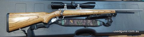 Good condition Ruger M77 Mk II stainless in 22-250. Some marks as per photos. Comes with bipod and 3-10x50 scope and stainless rings. Scope brand is too not rea