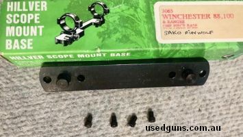 Hillver Sako Finnwolf / Winchester 88 lever action rifle base. 1pc quality blued steel no longer produced. Accepts windage adjustable rings in 1" / 26mm / 30mm 