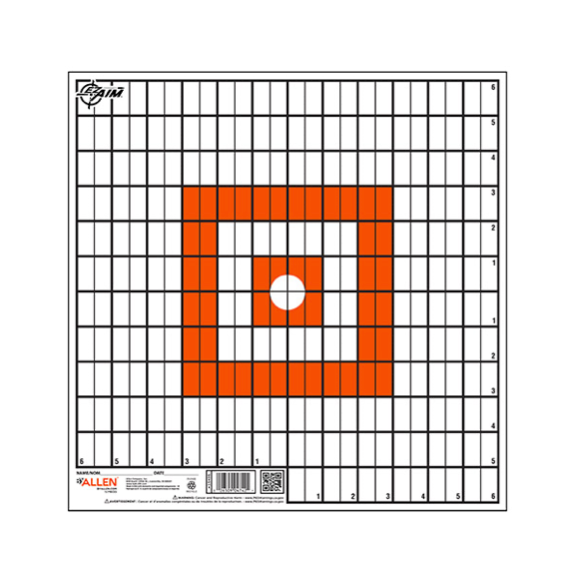 Allen EZ Aim Paper 12×12 Grid Target 12pc