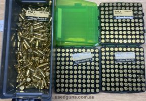 900 rounds of factory S&B 357sig ammunition available, rrp over $1,100. Price includes 3x 100 MTM case guards and 1x ammo can. Pick up only from Adelaide. Hand 