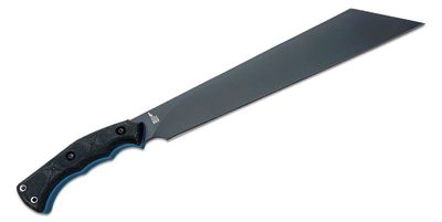 TOPS Knives Storm Vector Seax Knife 12.63" 1095 Sniper Gray Blade Black Canvas Micarta Handles with Blue G10 Liners Black Kydex Sheath