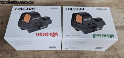 Red new. Green used but in excellent condition.
