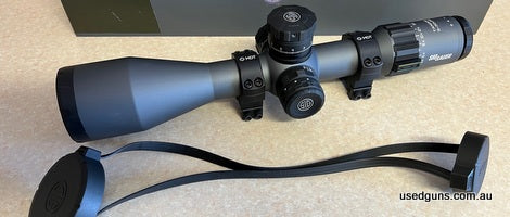 Excellent optic with a first focal plane MRAD reticle, I got it to get into long range competition but never ended up getting into the sport. Comes with origina