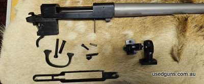 Barrel and receiver. No bolt brand new Maddco stainless barrel 26 inches medium weight and with 1 in 9 twist test fired only with an as new Tikka M55 receiver. 