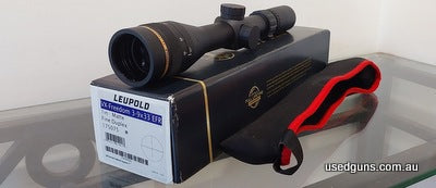 Leupold Freedom 3-9x33 EFR matte, fine duplex reticle, adjustable objective to 10m. Excellent unmarked condition with neoprene cover. Retail is $780. Postage in