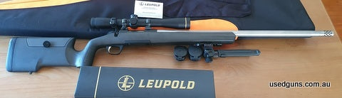 The owner is moving so unfortunately needs to sell. This Browning X-Bolt Max Varmint comes with a heavy fluted stainless barrel for heat dissipation enabling a 