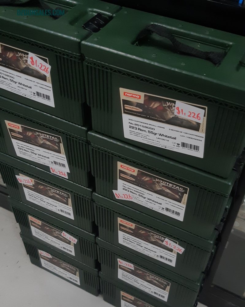Norma 223REM 55gr Whitetail SP 900pc Ammo Can