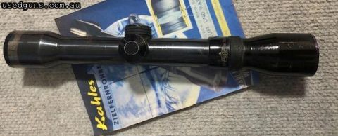 Kahles Helia 4x36 scope. Service checked ready for use on any rifle as a work scope. Reticle 7A plex. Steel tube with browning on finish. Phone 0429849007. If r
