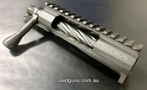 Defiance Ruckus Tactical Right Bolt, Right Port, Medium Action. Serial# HA0365. Pinned Trigger. Plunger Ejector. Guardian Magwell Cut. Recessed Bolt Nose. Mini 