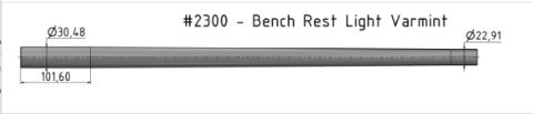 Brand new Lothar Walther, stainless steel, .30" calibre, 1:10" twist, 26" long, barrel blank, #2300-26 benchrest light varmint (M24) contour. In stock for immed