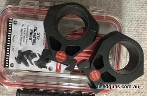 Burris XTR Signature rings 30mm. Quality USA made picatinny rail mounts. Ring sets include Pos-Align inserts + /- 5 MOA, +/- 10 MOA, +/- 20MOA up to 40MOA of ca