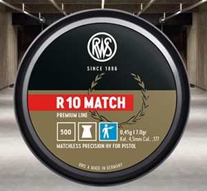 RWS 
2315442
R10 MATCH
177CAL
4.50MM 7.0GR 

$26.90 /PER 500
$225 /PER 5000