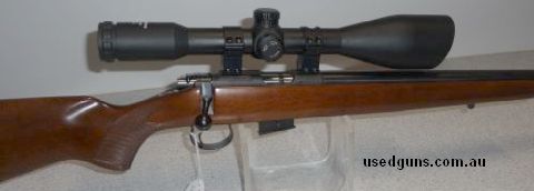 CZ452 American. 17 cal bolt action. Made in Chech Republic. Heavy barrel. All in excellent condition. No marks or dings with Nikkon Platinum Nightheater 8x56.