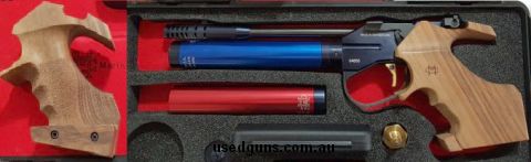 Pistol presents 'as new'. Left handed grip can be included at extra cost, will separate. No marks or blemishes, pistol or case. All standard accessories are in 