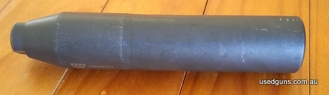 Wedgetail N762 suppressor in lightly used condition. Has a few small marks from getting in and out of vehicle but no damage and no baffle strikes. Can only be s