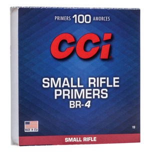 CCI
C19
BR-4 BENCHREST
SMALL RIFLE PRIMERS

SPECIAL 
$329 /PER 1000