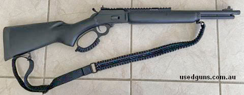 8 Shot, 16.25‚Äö√Ñ√π threaded barrel, Cord tactical sling and lever wrap, Black stock and forend, Dark parkerized finish. Only zeroed otherwise not used again. 