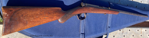 Very old rifle. Only takes 22 short ammunition. Collectors piece.