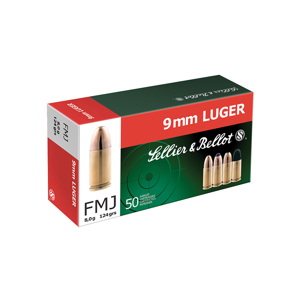 Sellier and Bellot 9mm Luger 124gr FMJ 50PK