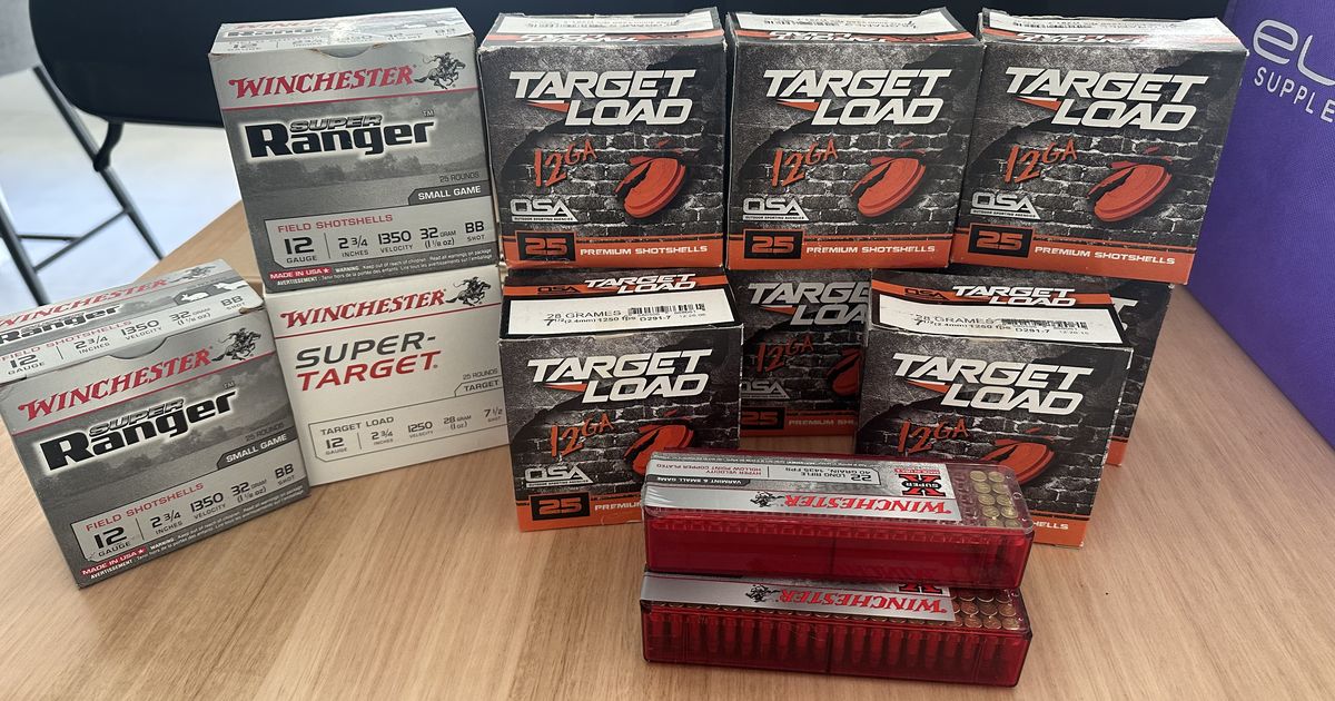 Shotgun shells and 22lr ammo
