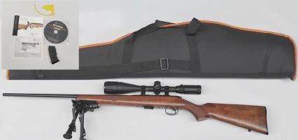 In VGC rarely used CZ 22LR, with Leapers 4-16x50 Mil dot. Includes 5 rd mag, 10 rd mag. Bipod, sling, carry case. Includes original papers, CD, Manual Stock in 