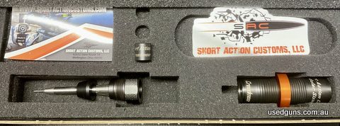 Like new, SAC Creedmoor modular sizing die setup for 6.5 CM. .288 CM bushing and adjustable decapping rod inc collet.
