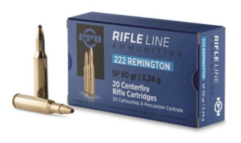 PPU 222 Remington SP 50gr Centrefire Rifle