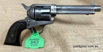 #343/400 This is a very well used gun. It even comes with Stilsen marks on the barrel! Grips are well worn and could tell lots of stories. No notches that I can