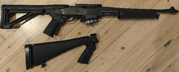 Excellent condition. Stock and pistol grip, Mesa high tube adaptor. Egw picatinny. Extend mag release. Internals untouched. Original pistol stock, mag release, 