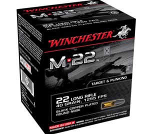 WINCHESTER
S22LRT 
M-22 TARGET & PLINKING
22LR, 40GR, 1255 FPS
AMMUNITION

SPECIAL
$66 /PER 500
$250 /PER 2000