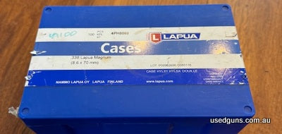 Brand new unfired Lapua brass, box is opened. 338 Lapua magnum. Price includes post.