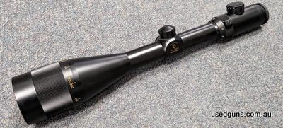 A Nightforce 3.5-15x56 Varminter illuminated scope in very good condition. This scope has parallax adjustment on the front objective and 1/8" clicks. The scope 