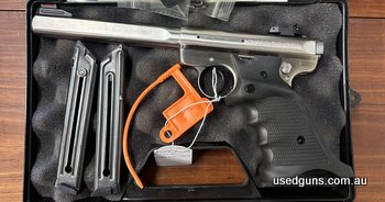 Ruger Mk 3 Target 22LR competition model. Is in excellent condition. 7 inch varmint barrel with target grips. Comes cased with two magazines.