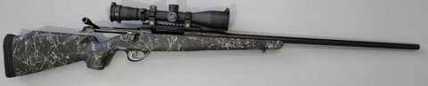 Friece Fury chambered in 300 Winchester Magnum, in excellent condtion. Low round count shoots extremely well. Pillar bedded carbon fiber Monte Carlo style stock